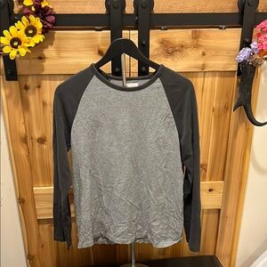 J. Crew Gray and Black Raglan Tee